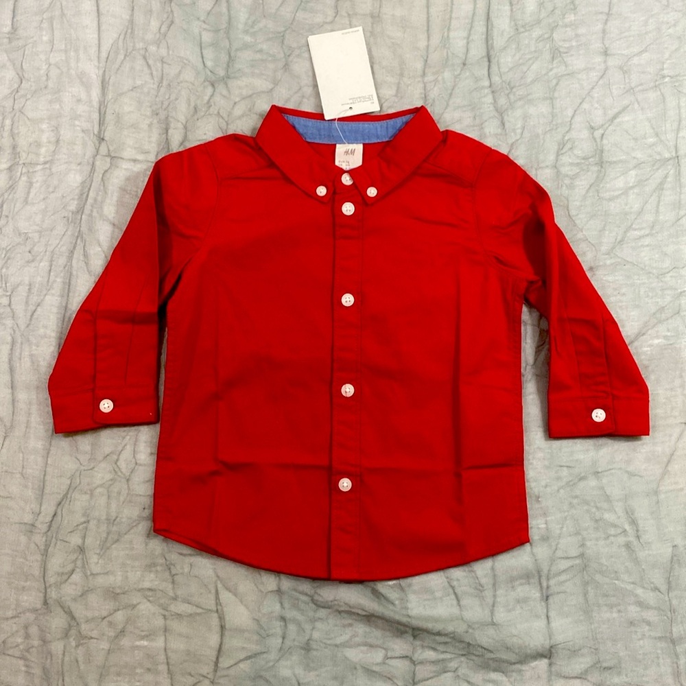H&M Long Sleeve Button Down Boys Dress Shirt